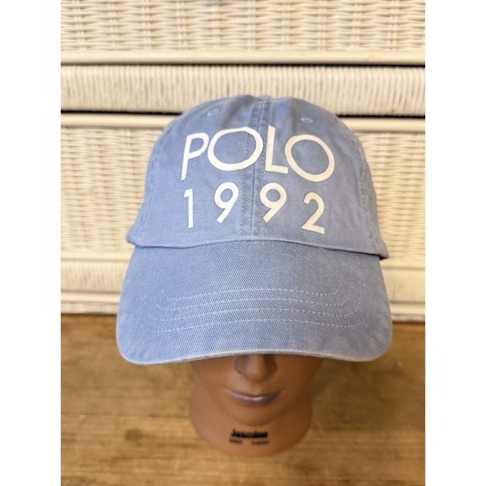 Polo Ralph Lauren POLO 1992 Blue Solid Baseball Cap Adjustable One Size Men